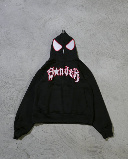 Spider Full-Zip in Black and Red