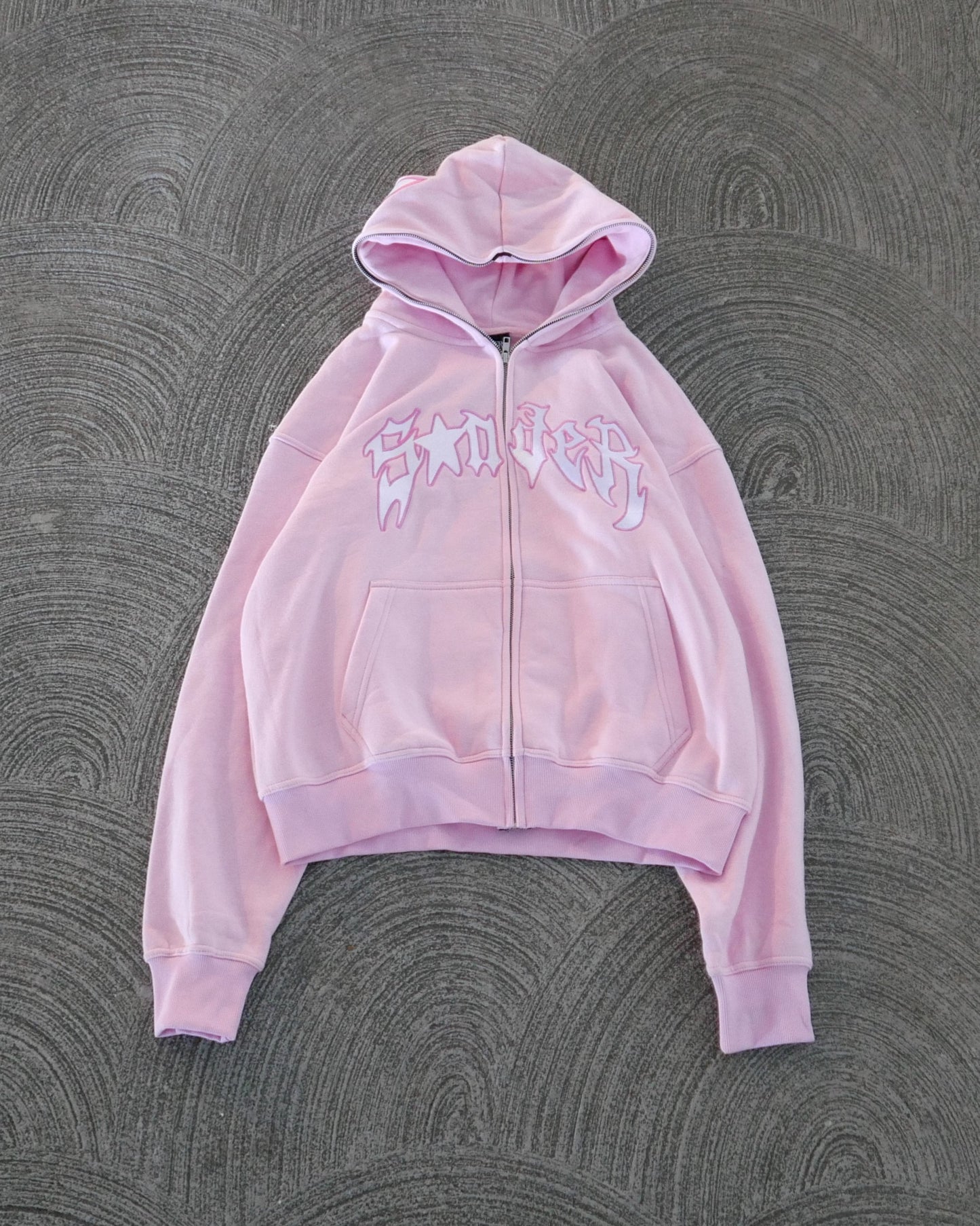 Spider Full-Zip in Pink and White