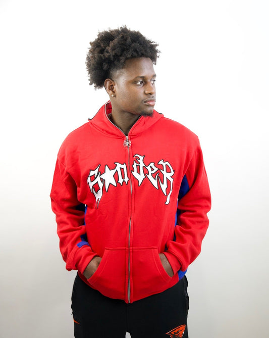 Spider Full-Zip in Red and Blue