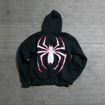 Spider Full-Zip in Black and Red
