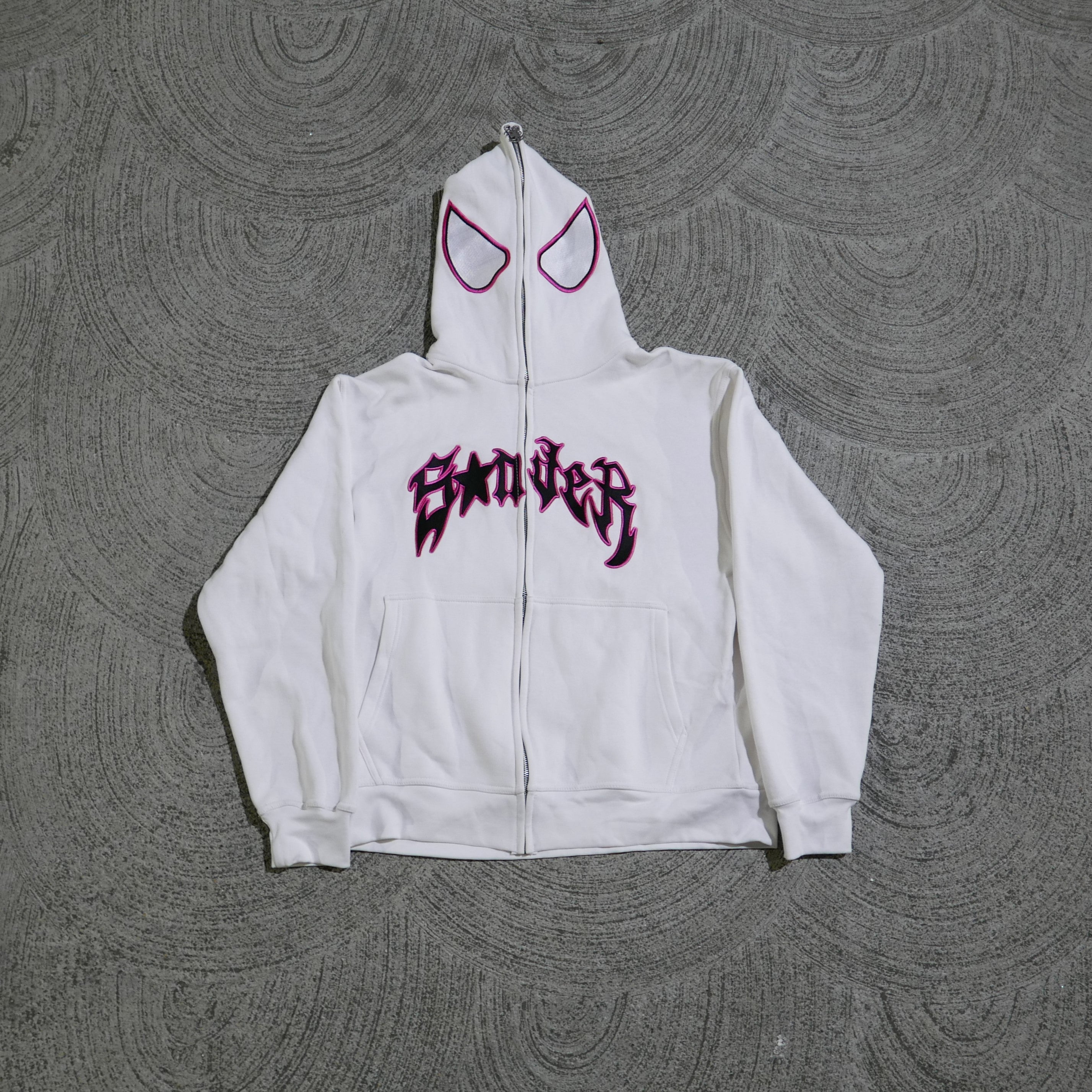 Spider Full-Zip in White and Pink
