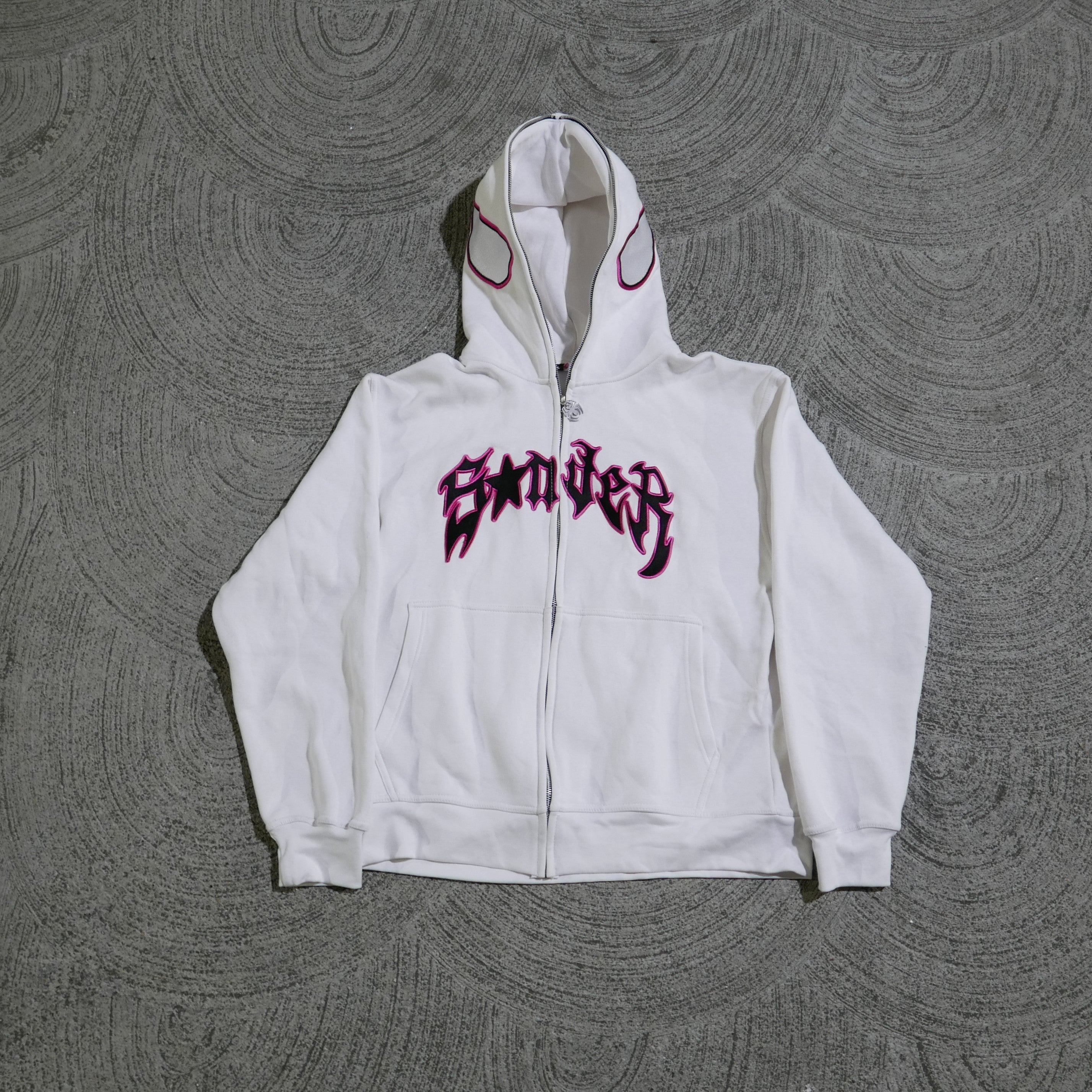 Spider Full-Zip in White and Pink
