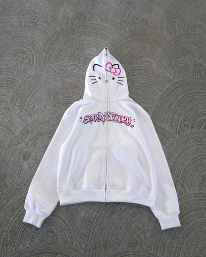 Kitty Full-Zip in White