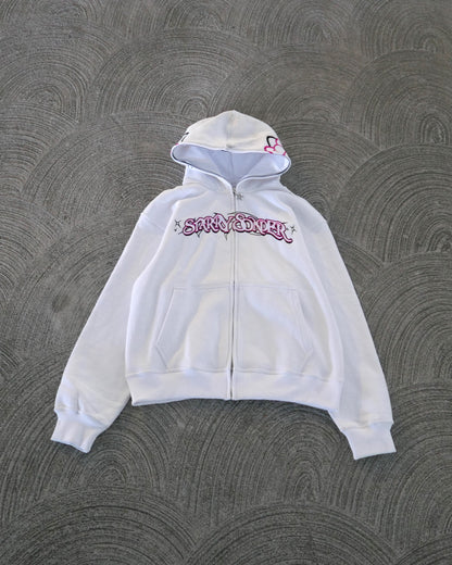 Kitty Full-Zip in White